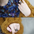 Multicolor Crystal Vintage Ring - Size Adjustable Retro Color Fashion Jewelry girl ladies women