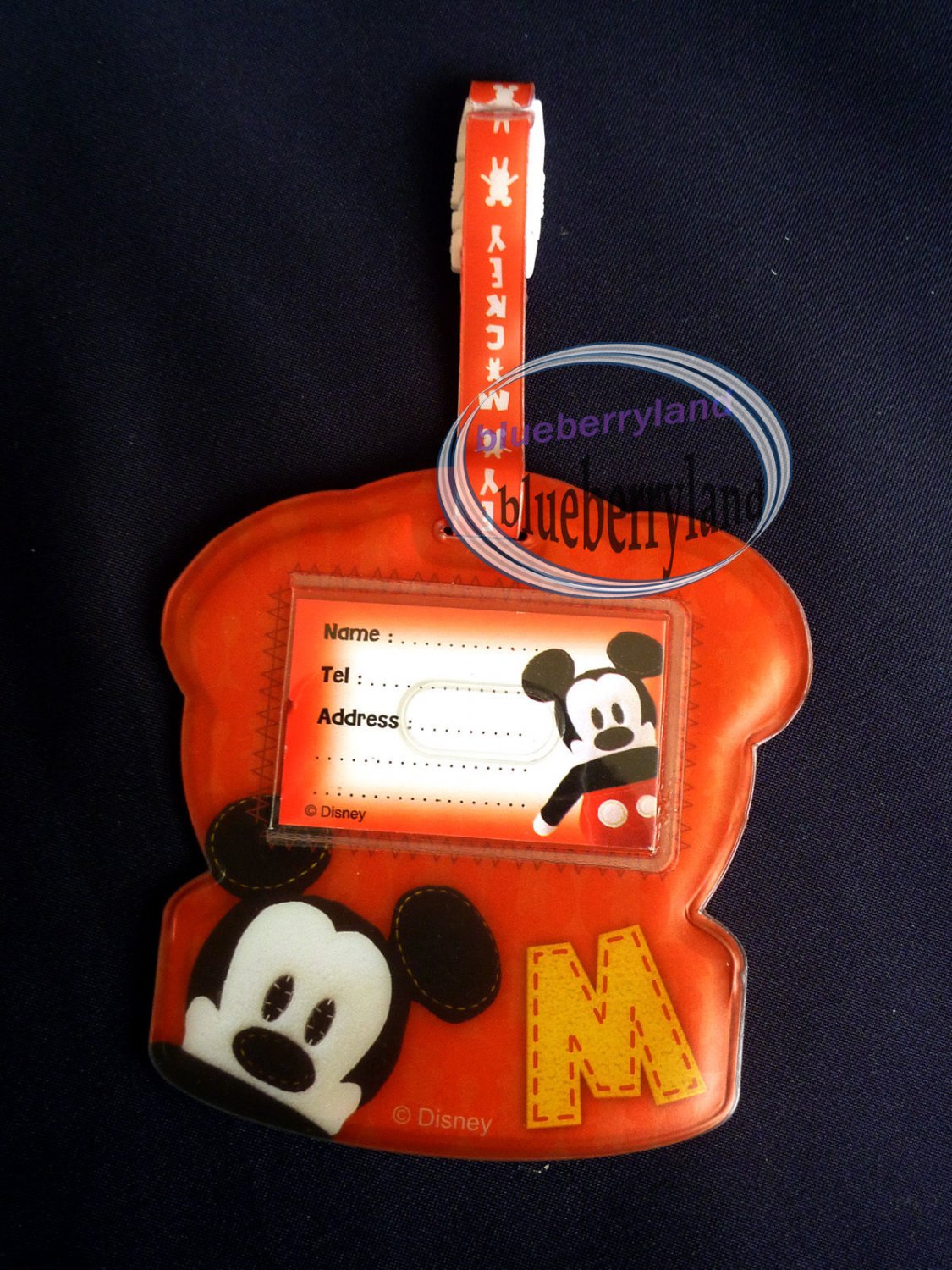 DISNEY Mickey Mouse Luggage Name Tag holder Travel school bag