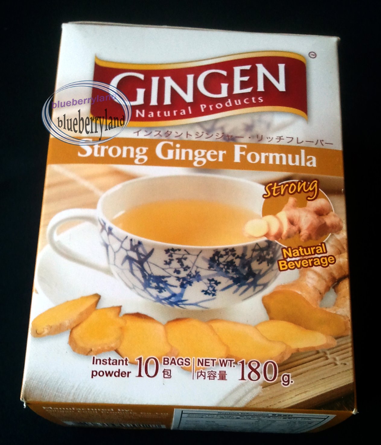 GINGEN Natural Products STRONG Ginger Tea Instant Drink mix Beverages