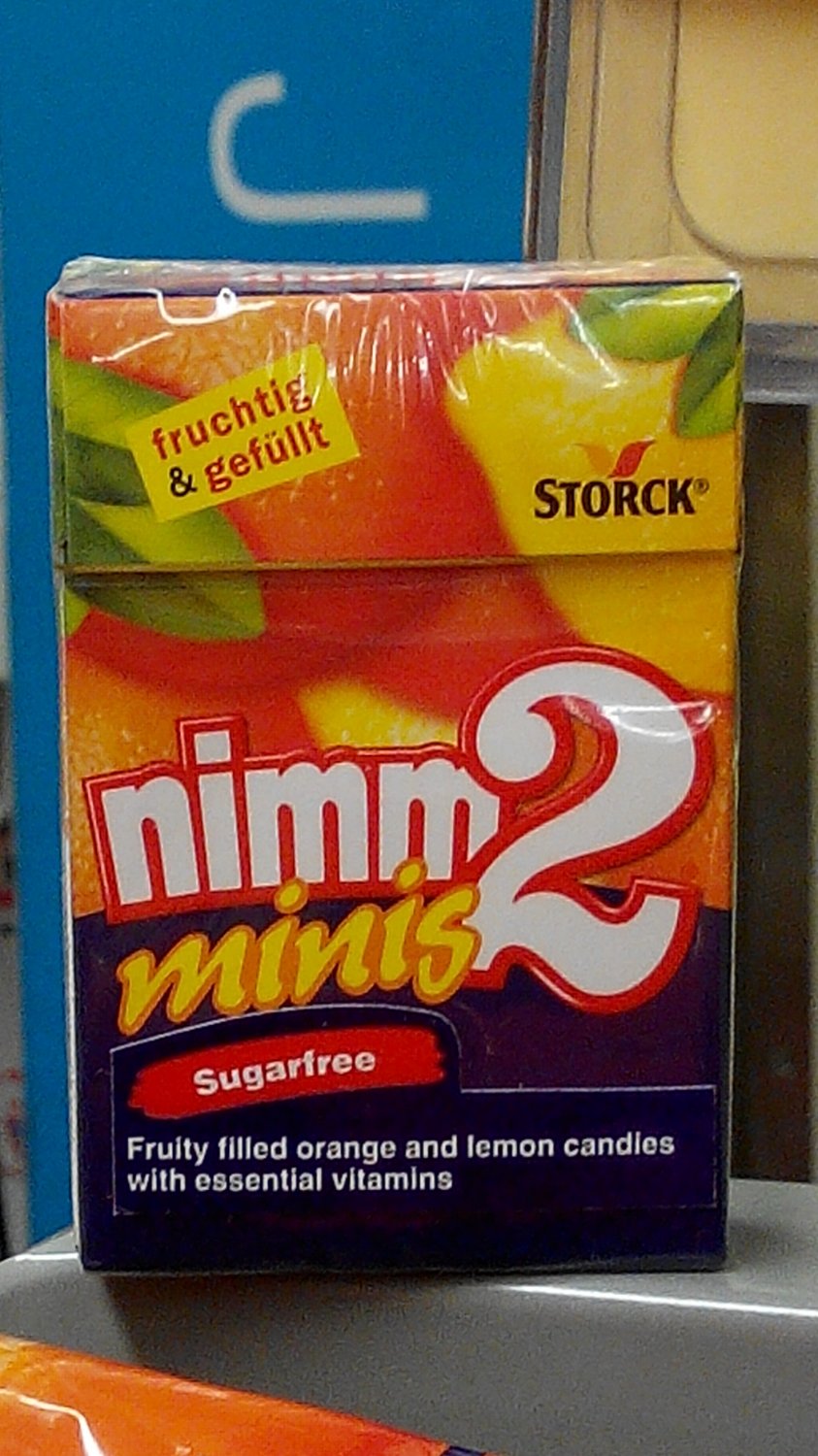Storck nimm 2 minis sugarfree fruity filled Orange &amp; Lemon 2x candies
