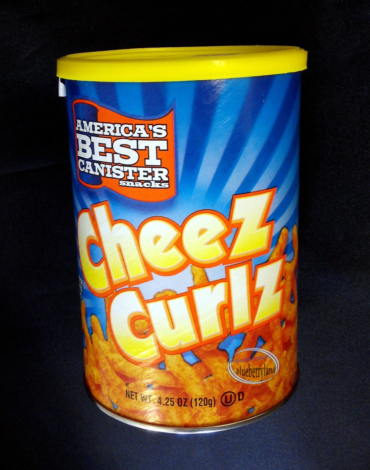 America's Best Canister Cheez Curlz crunchy cheese flavored curl stick