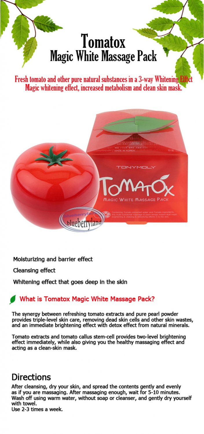 Tonymoly Tomatox Magic Massage Pack 80g Instant Whitening Brightening