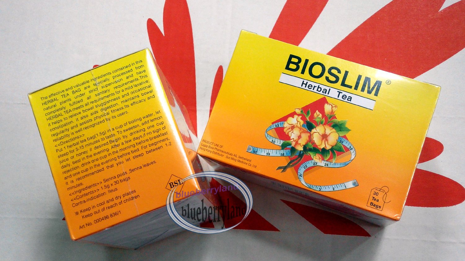 Bioslim Tea Bio Slim Mild Laxative Herbal Tea Bags 30 packets x 2 Boxes