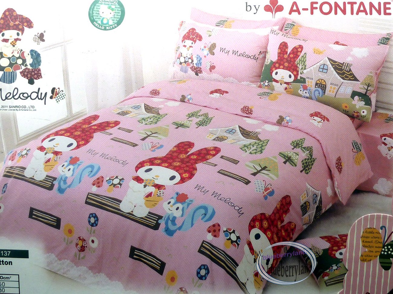 Sanrio My Melody Pink Bedding Set Double Size Fitted Sheet & pillow 