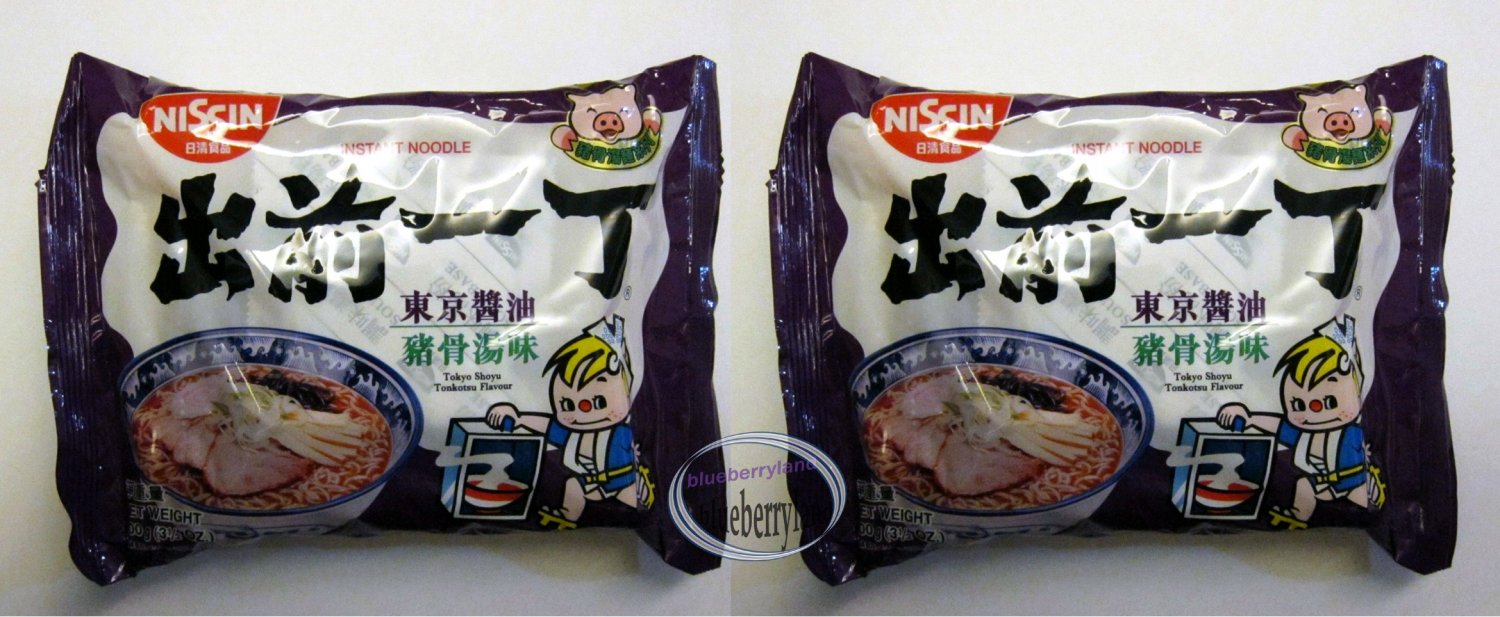 2 Pcs Nissin Noodles Tokyo Shoyu Tonkotsu flavor Instant Noodle snacks Demae Ramen