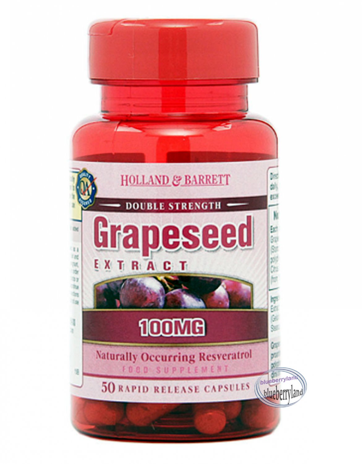 Holland & Barrett Double Strength Grapeseed Extract 100mg 50 Capsules