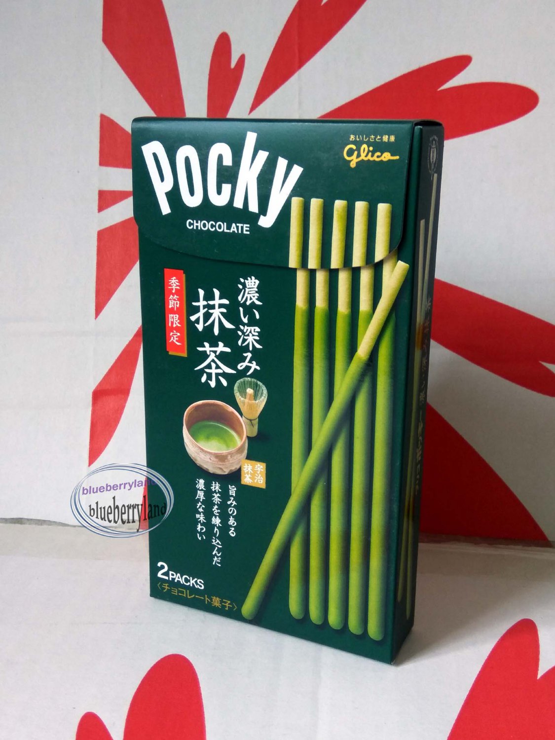 Japan Glico POCKY Matcha Green Tea Flavor Biscuit Sticks snack Pretzel ...