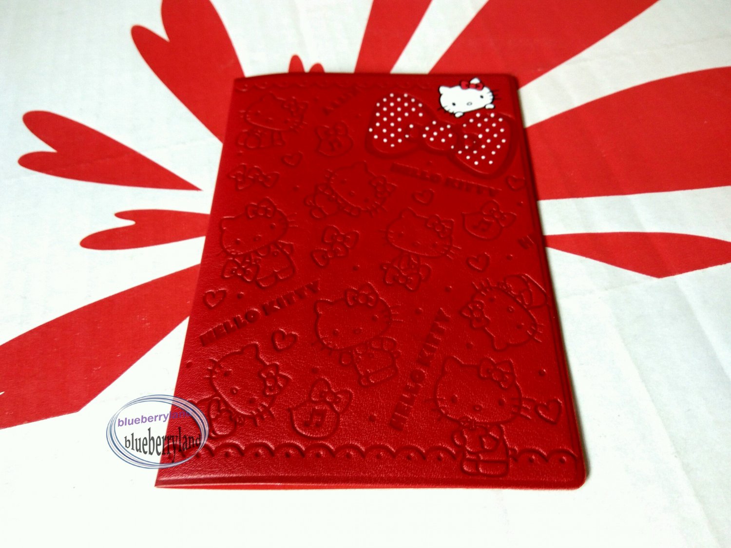 Sanrio Hello Kitty Passport Holder cover travel doc Q17 red ladies girls