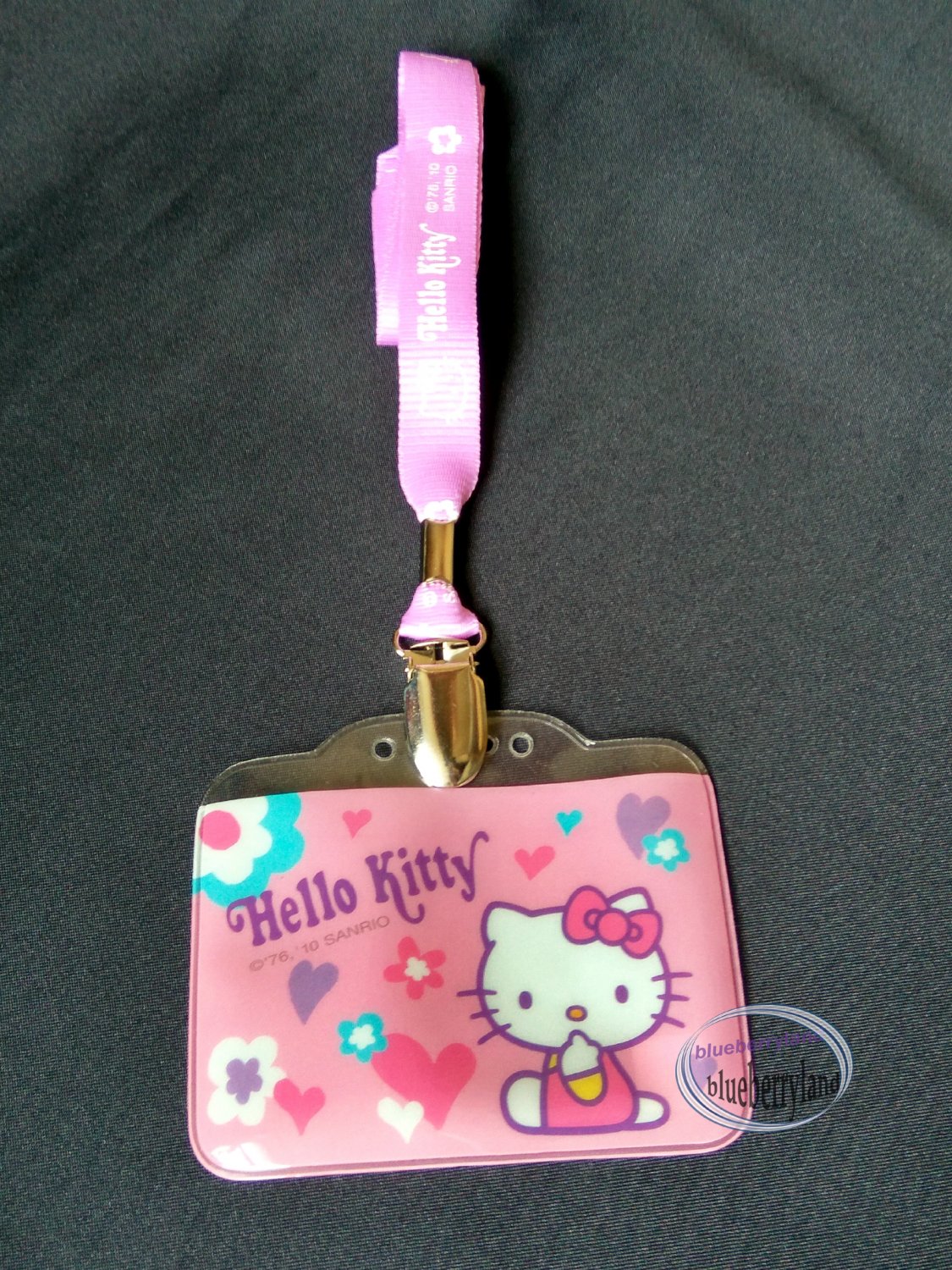 Sanrio HELLO KITTY Lanyard School Work Pass ID tag Badge Holder ladies