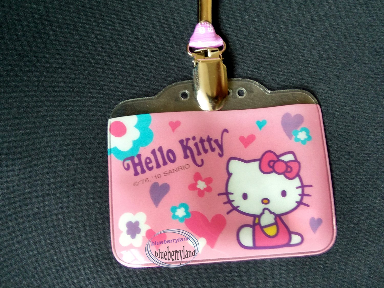 Sanrio HELLO KITTY Lanyard School Work Pass ID tag Badge Holder ladies