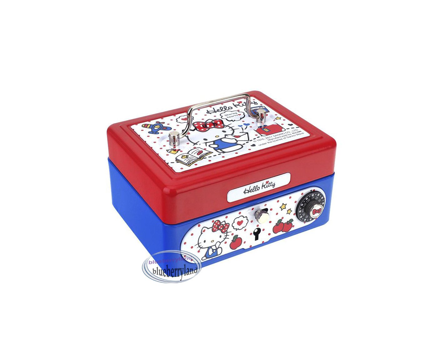 Sanrio Hello Kitty Metal Cash Box with Dial Lock & Key xmas gift Q17