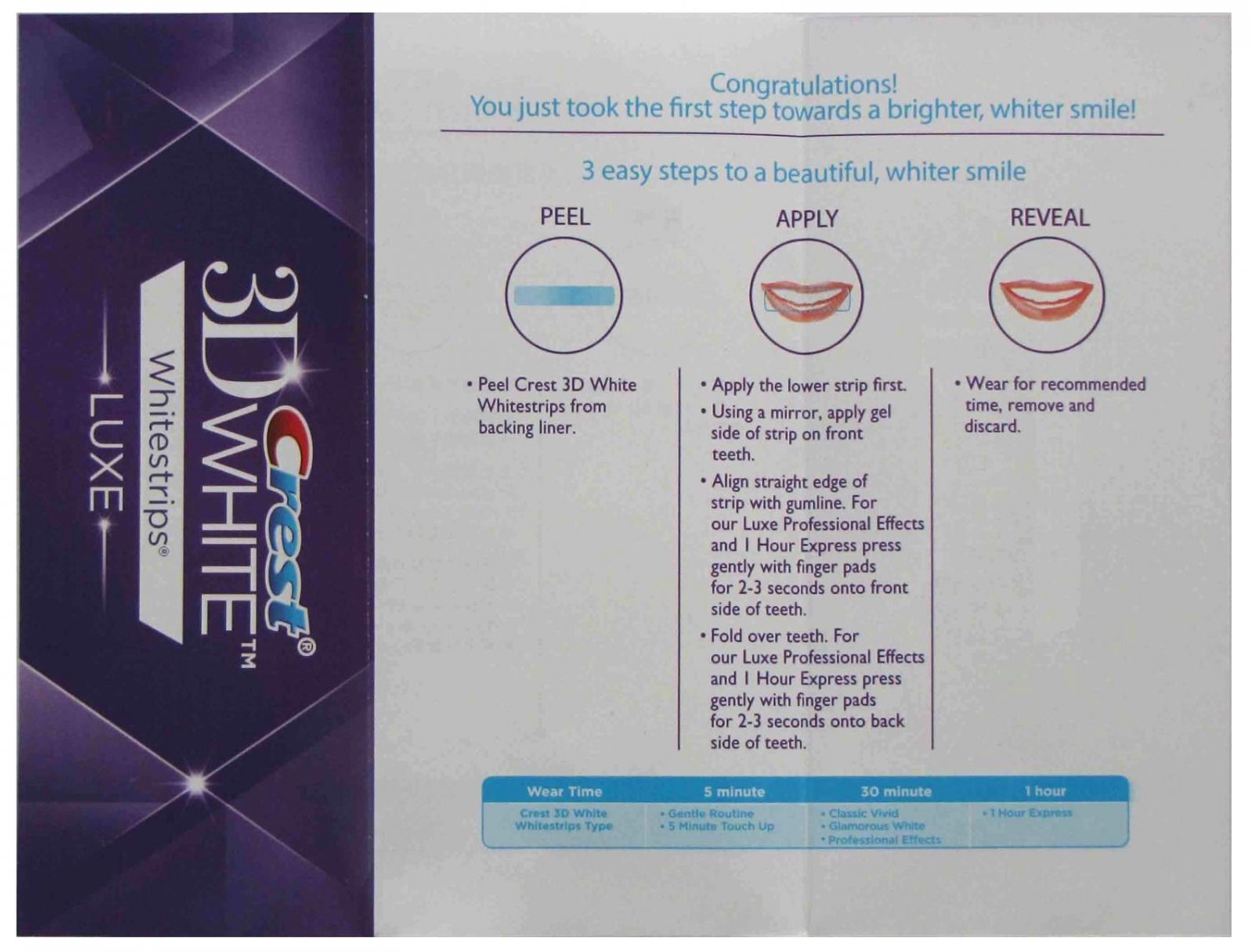 Crest 3D WHITE Whitestrips LUXE Professional Effects Teeth Whitening