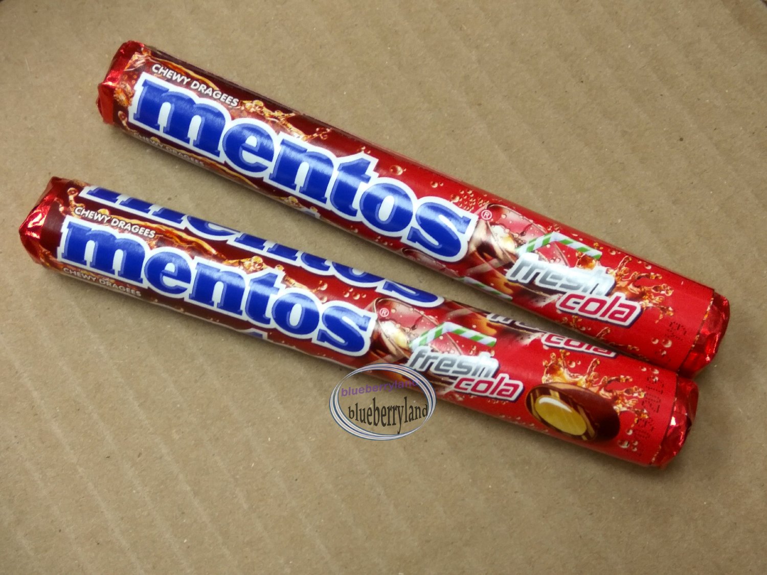 2 Rolls Mentos COLA Flavor Chewy Dragees Candy sweet snacks kids ladies