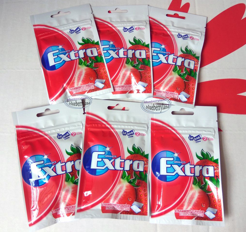 Wrigley`s Extra Xylitol Strawberry flavor Sugarfree Gum x 6 Packets Mint Gums