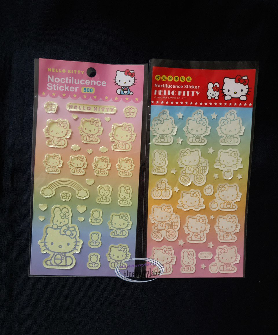 Sanrio HELLO KITTY Noctilucence Sticker 2p set Stickers Sheet girl ladies home bedroom