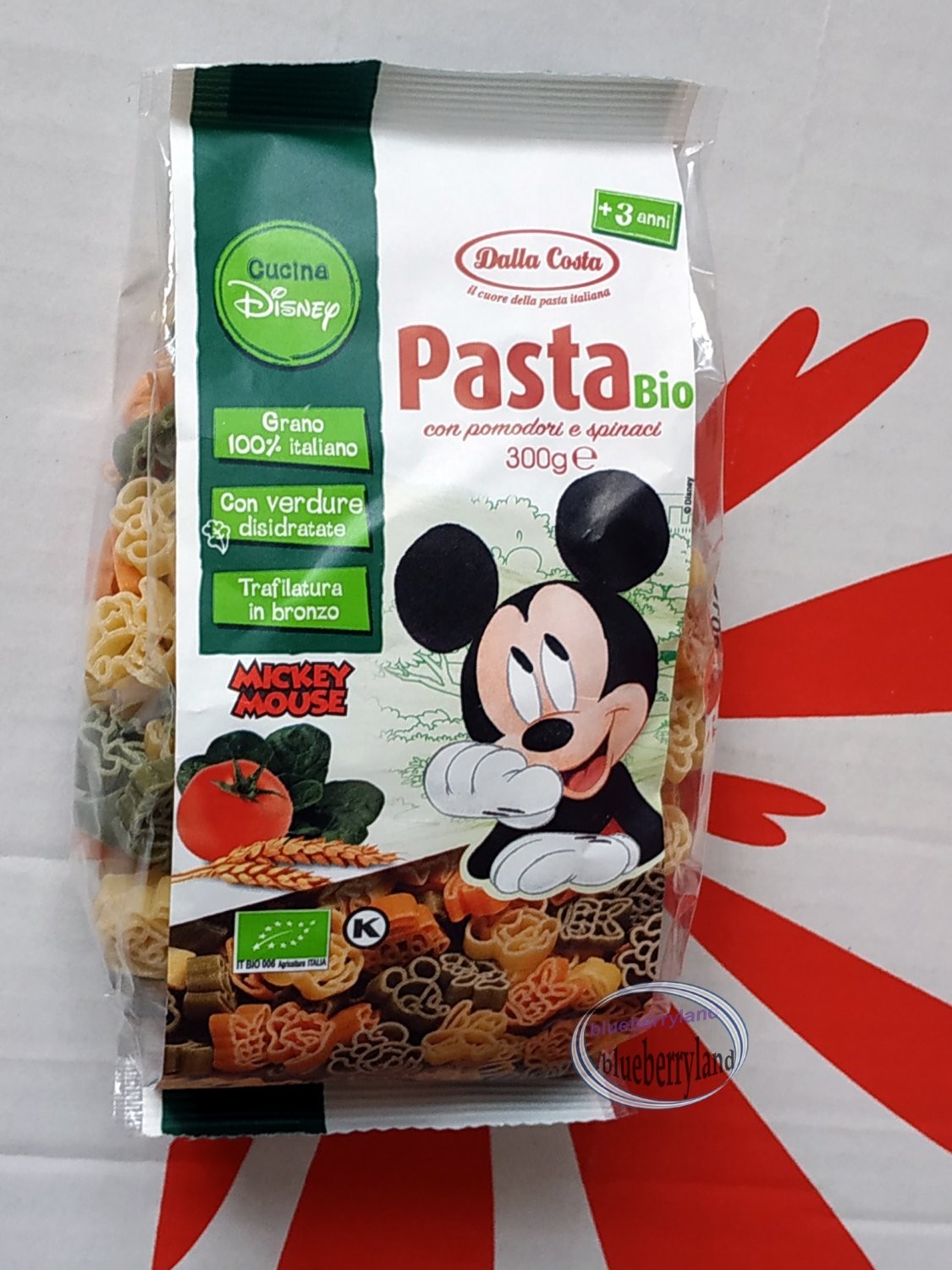 Disney Mickey Mouse And Friends Organic Pasta With Tomato And Spinach 300g