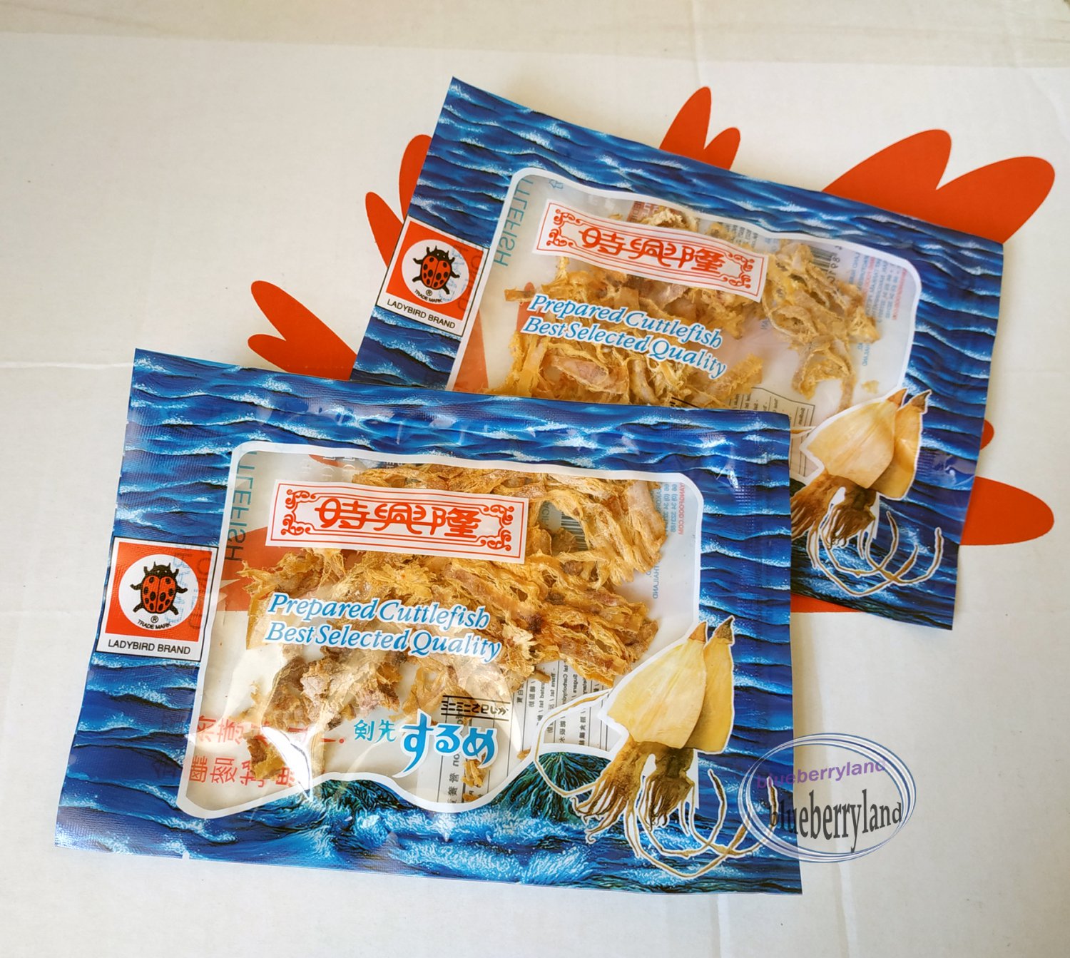 2 x Ladybird Dried Prepared Cuttlefish Squid Snack 21g TV movie snacks