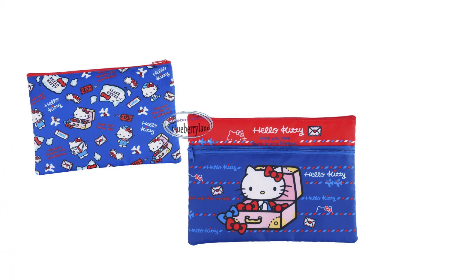 Sanrio Hello Kitty Zip bag Double Zipper Pouch bags ladies girls school