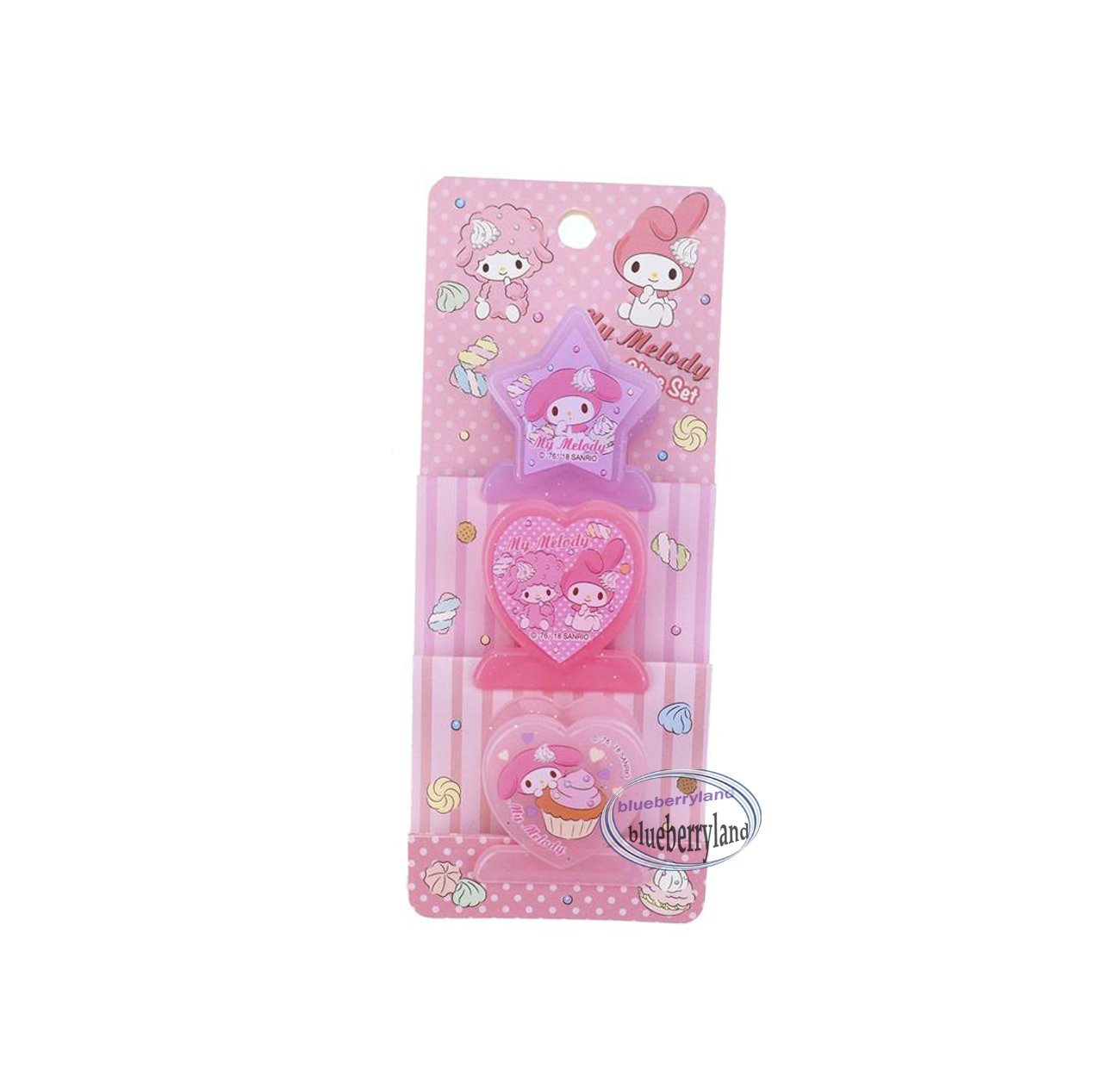 Sanrio My Melody Plastic Clips 3p set School home Office CLIP ladies girls