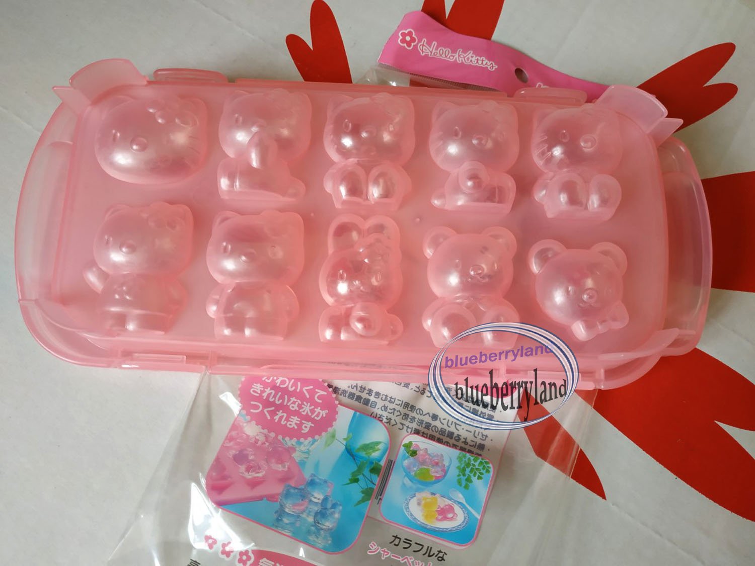Sanrio Hello Kitty Silicone Mold Ice Cube Tray Makes 10 Cubes