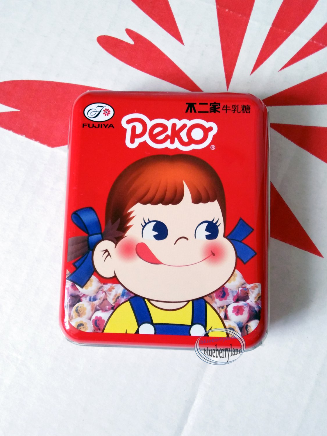 Japan Fujiya Peko Caramel Milk Ball Candy in Red Tin 30g sweet candies kids