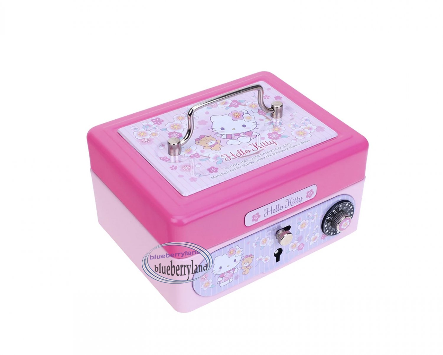 Sanrio Hello Kitty Metal Cash Box with Dial Lock & Key xmas gift girls ...