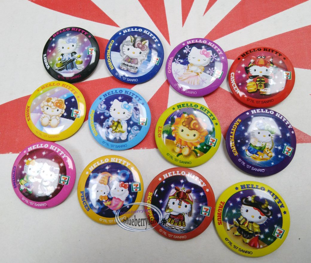 Sanrio Hello Kitty collectible Pins Badge 12 pieces set Pin buttons ...