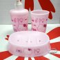 Sanrio Hello Kitty Bathroom Accessories 3 Pieces Set of Soap Dish, Soap Dispenser & Mouthwash Cup