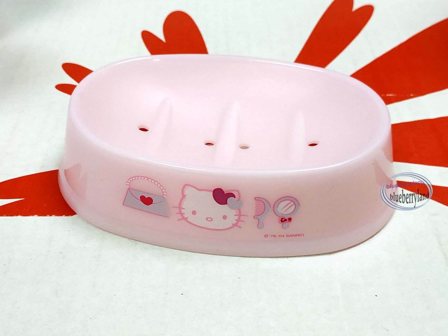 Sanrio Hello Kitty Bathroom Accessories 3 Pieces Set of Soap Dish, Soap