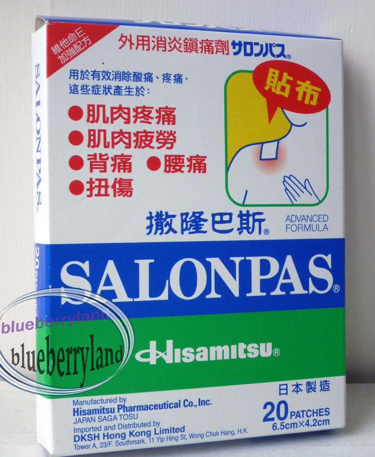 Salonpas Effective Aches Pain Relief Patch Plaster Neck Shoulders 20 Patches x 2