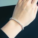 Silvertone Crystal Stretch Bracelet Fashion Bangle Jewelry Jewellery women ladies girl