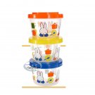 Miffy Food Storage Box lunchbox Set of 3 pcs Round container Plastic cases Melanie side dish box