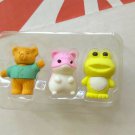 Stationery 3 pieces Eraser set back to school eraser girls boys animals kids Collectibles