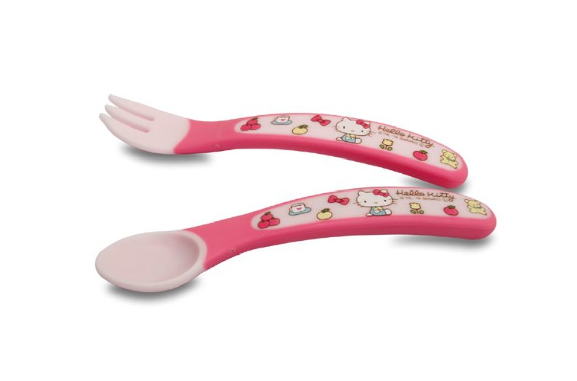Sanrio Hello Kitty Baby Feeding Fork and Spoon Set kids girls meal