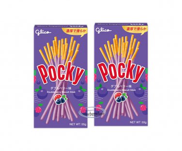 Glico POCKY Double Berry Flavor Biscuit Sticks 55g x2 snack Pretzel Stick