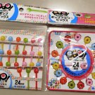 Colorful Pop Dot & Pop Flower Food Picks Cupcake Picks Fruit Picks (2 Sets of 24 Pcs)