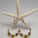 Amber Beaded Hoop Ear Rings.  Visit Our Store twodotts.ecrater.com