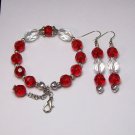 Ruby Red & Crystal color Bracelet & Ear Ring Set Ruby Red & Crystal color Bracelet & Ear Ring Set
