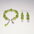 Pale green & crystal color Bracelet & Ear Ring Set Pale green & crystal color Bracelet & Ear Ring Set