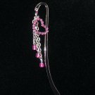 Mini Bookmark with Pink Heart Charm.