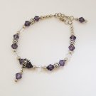 Ankle Bracelet with Purple & Silvertone beads. Ankle Bracelet with Purple & Silvertone beads.