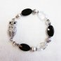 Black & Crystal beaded OWL bracelet