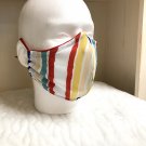 Breathe Better Face Mask #94 multi-stripe white, blue, red, yellow.