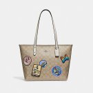 Coach Disney X Minnie Mouse Patches City Zip Tote Signature Canvas