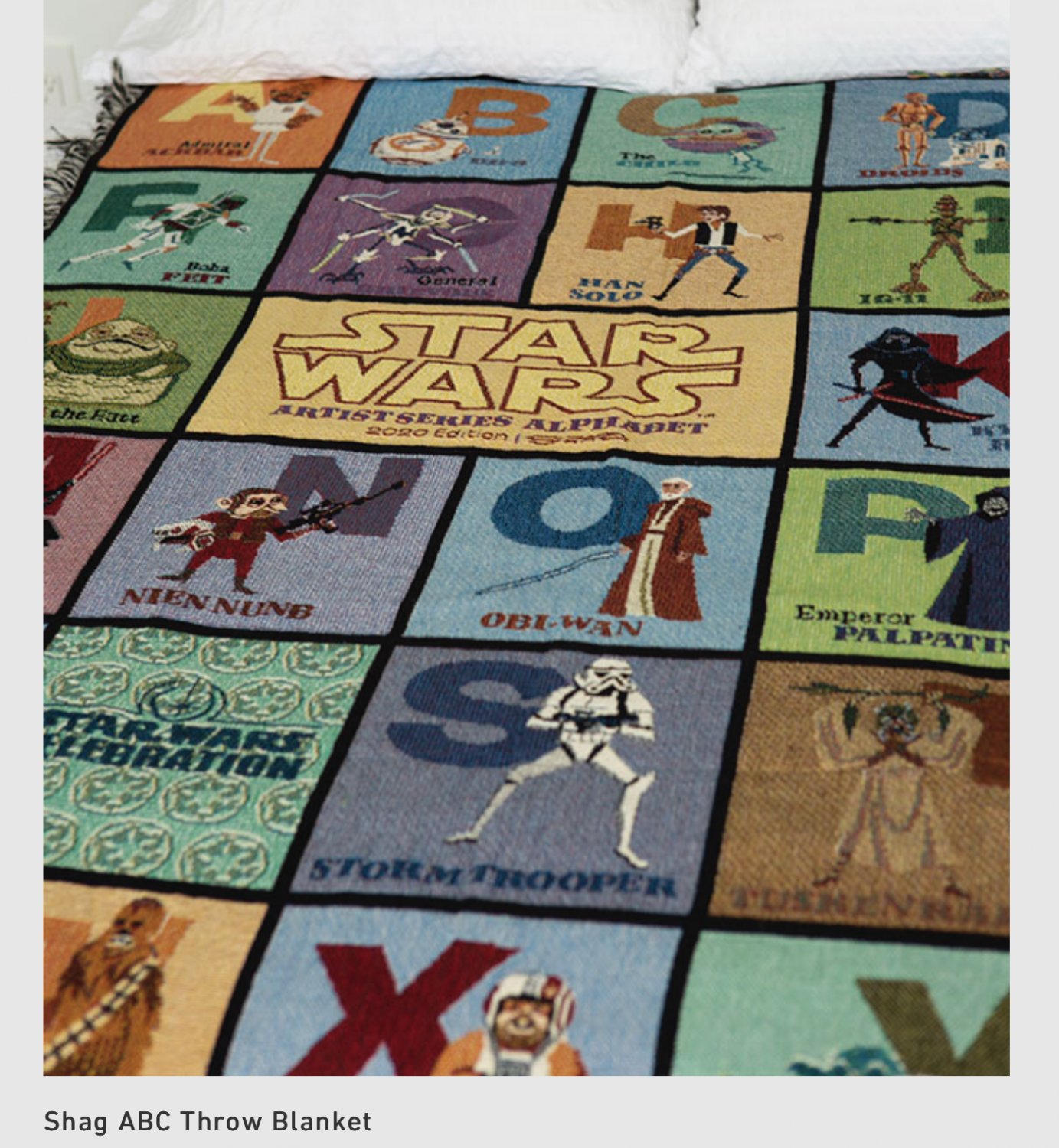 Star Wars Celebration Shag Alphabet Woven Blanket 2020 Artist Series
