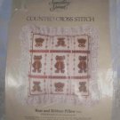 BEAR & RIBBON PILLOW COUNTED CROSS STITCH KIT *NEW* *SHIPS FREE*
