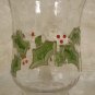 CRYSTAL CRACKLE GLASS HOLLY & BERRY HOLIDAY CANDLE JAR