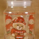 TIENSHAN CHRISTMAS THEODORE COUNTRY BEAR GLASS CANISTER