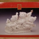 MADISON AVE. THREE BEARS IN A SLEIGH MUSICAL FIGURINE