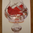 HOLIDAY SPIRIT MOUTH BLOWN CARDINAL HURRICANE LAMP NIB*